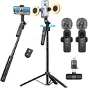 Kit de Creador de Contenido Pro (Seguimiento IA + Micrófono + Luz)